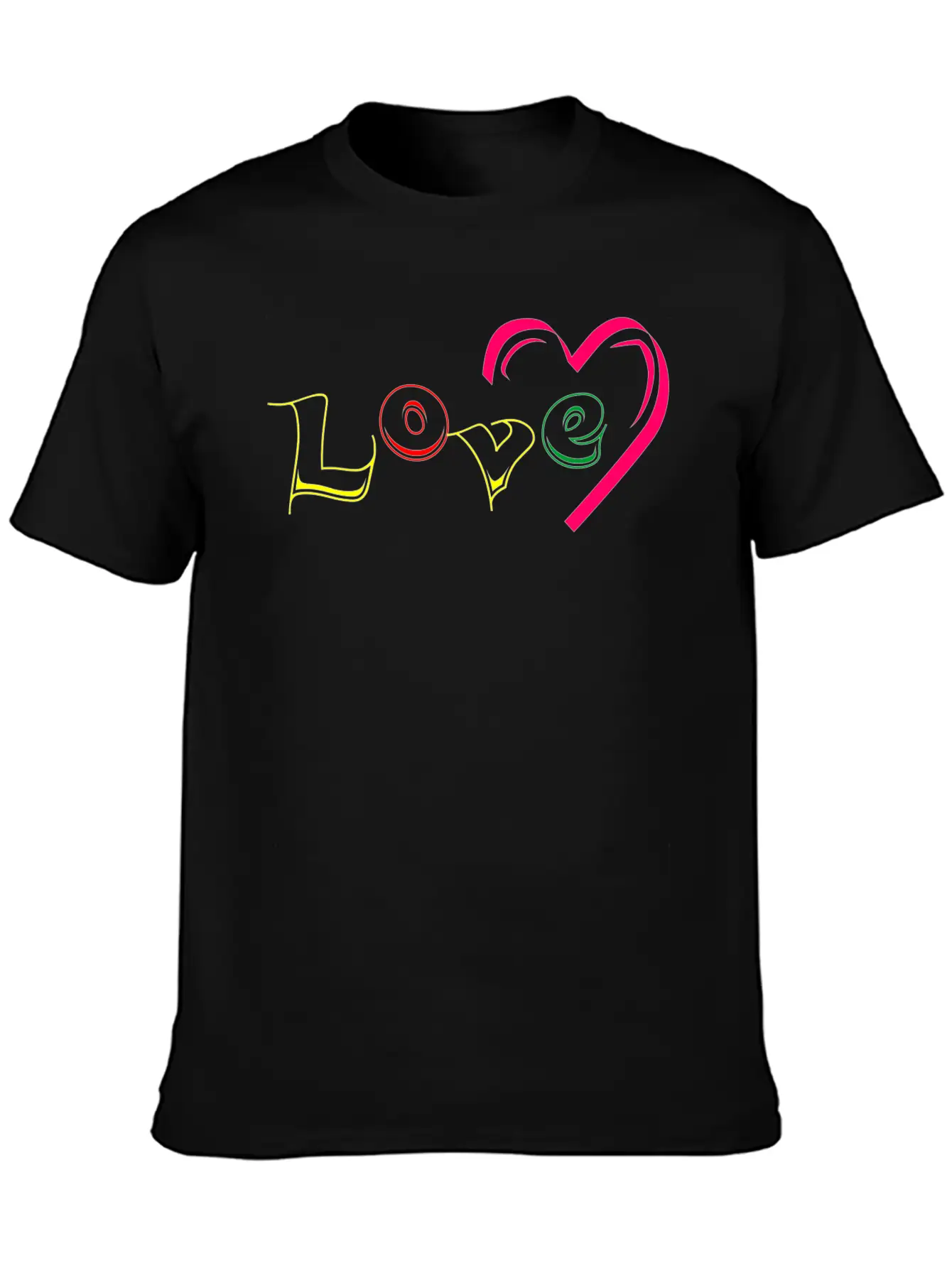 New T-shirt Love Writing With Love Ornamen Essential Cotton Tee For Daily Outfits ¨C Unisex Style