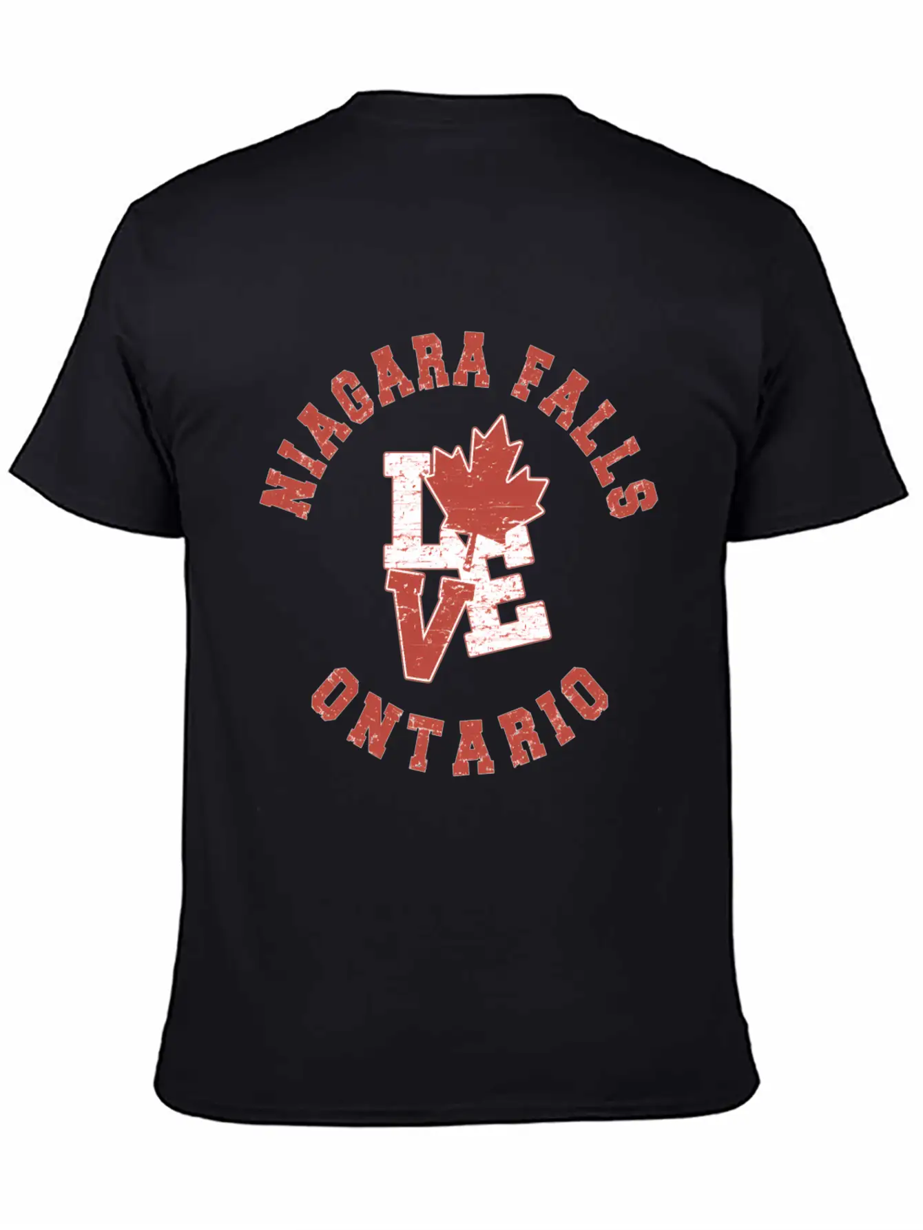 Niagara Falls Ontario Love Canadian Flag Essential Cotton Tee For Daily Outfits ¨C Unisex Style