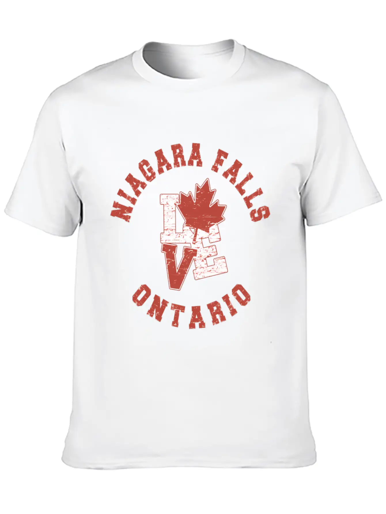 Niagara Falls Ontario Love Canadian Flag Essential Cotton Tee For Daily Outfits ¨C Unisex Style