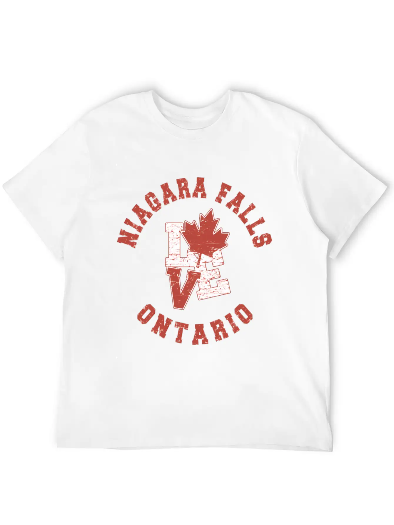 Niagara Falls Ontario Love Canadian Flag Essential Cotton Tee For Daily Outfits ¨C Unisex Style