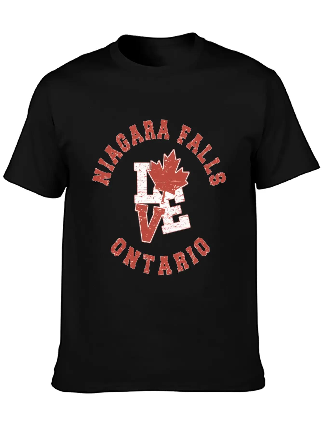 Niagara Falls Ontario Love Canadian Flag Essential Cotton Tee For Daily Outfits ¨C Unisex Style