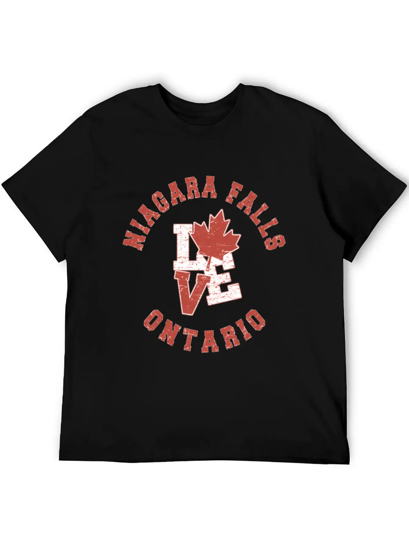 Niagara Falls Ontario Love Canadian Flag Essential Cotton Tee For Daily Outfits ¨C Unisex Style