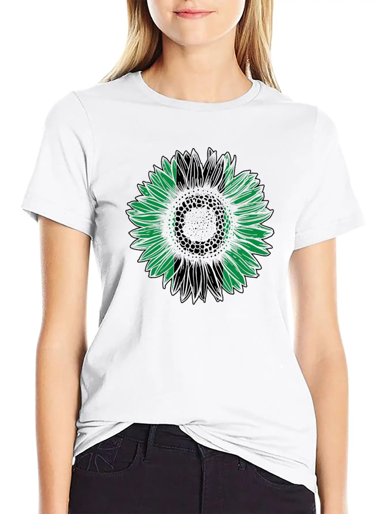Nigeria Flag Sunflower Unisex Casual T-Shirt ¨C Clean Design For Daily Comfort
