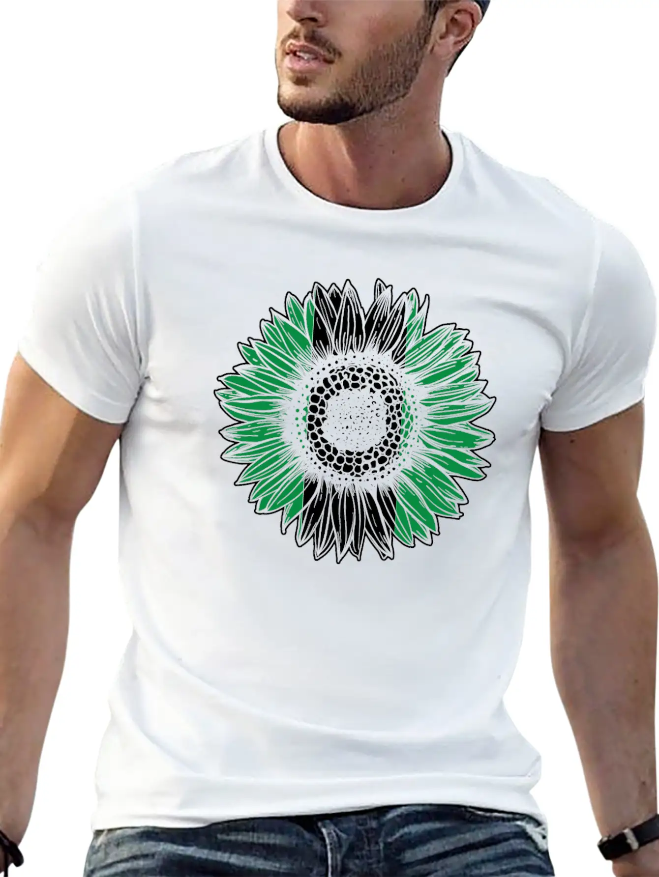 Nigeria Flag Sunflower Unisex Casual T-Shirt ¨C Clean Design For Daily Comfort
