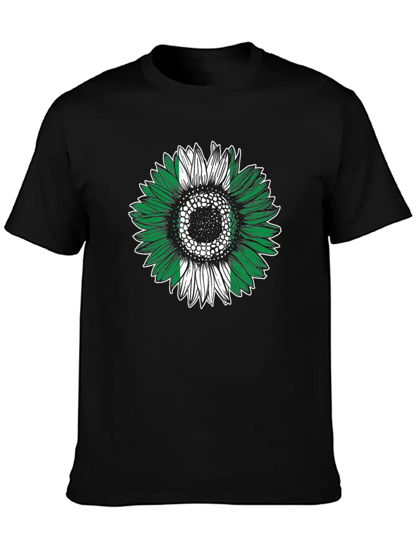 Nigeria Flag Sunflower Unisex Casual T-Shirt ¨C Clean Design For Daily Comfort