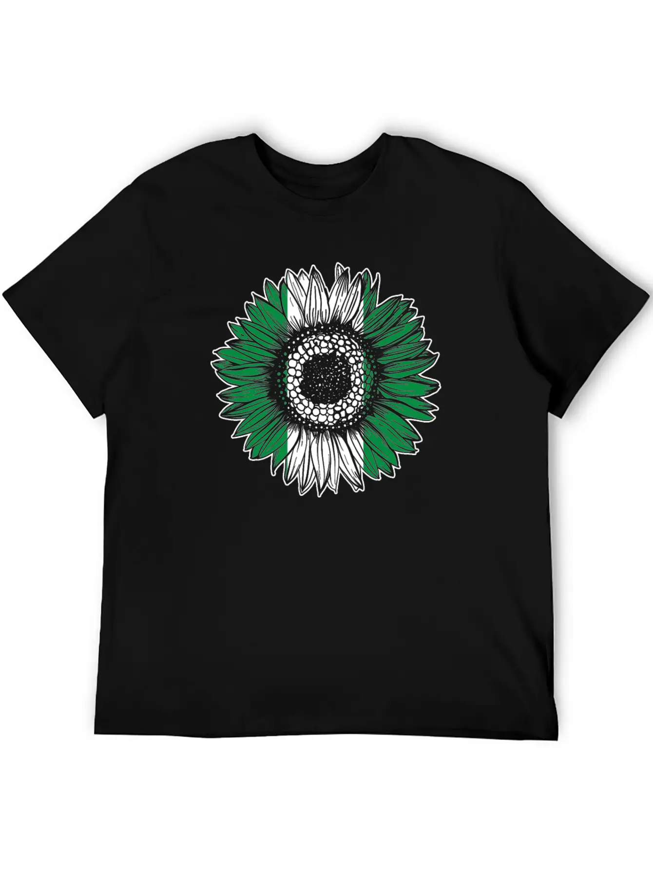 Nigeria Flag Sunflower Unisex Casual T-Shirt ¨C Clean Design For Daily Comfort