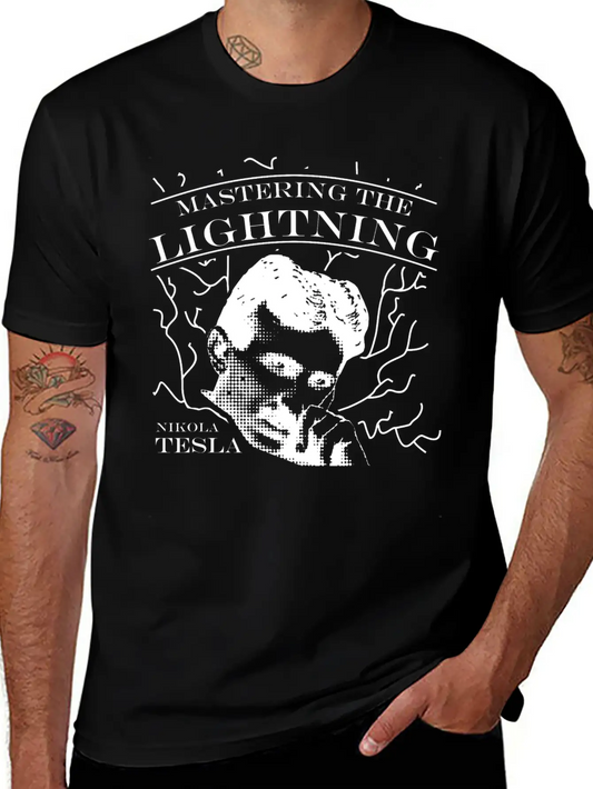 Nikola Tesla Genius Master Energy Power Force Basic Graphic T-Shirt ¨C Daily Comfort In Soft Cotton