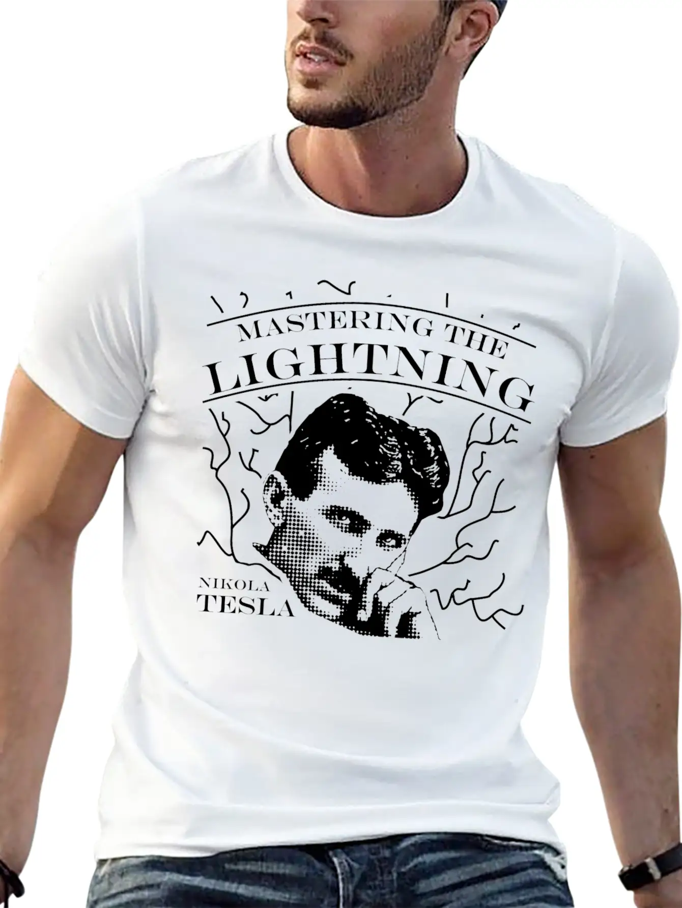 Nikola Tesla Genius Master Energy Power Force Basic Graphic T-Shirt ¨C Daily Comfort In Soft Cotton