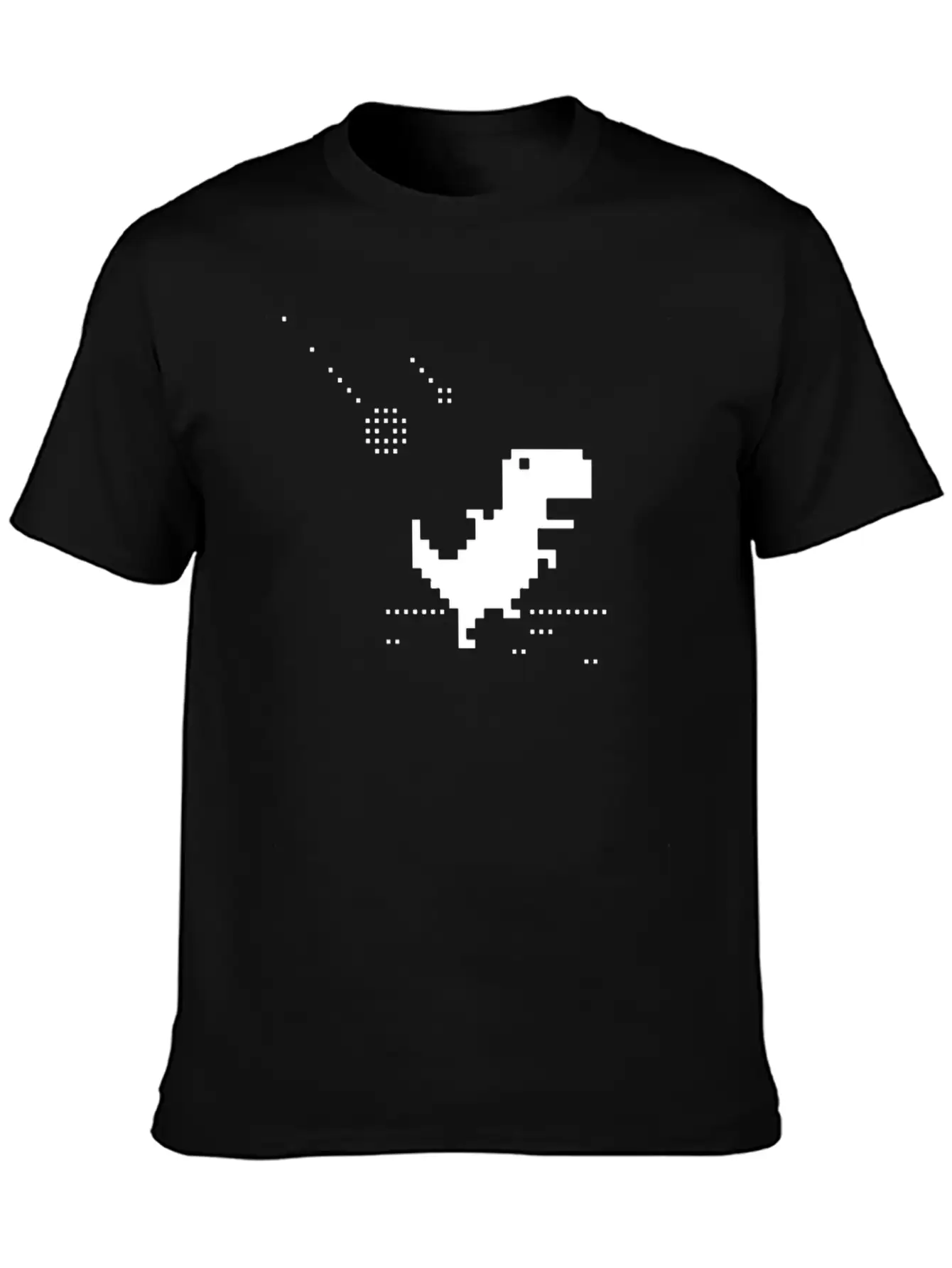 No Internet T-rex Pixel Meteor Funny Nerd Offline Essential Cotton Tee For Daily Outfits ¨C Unisex Style