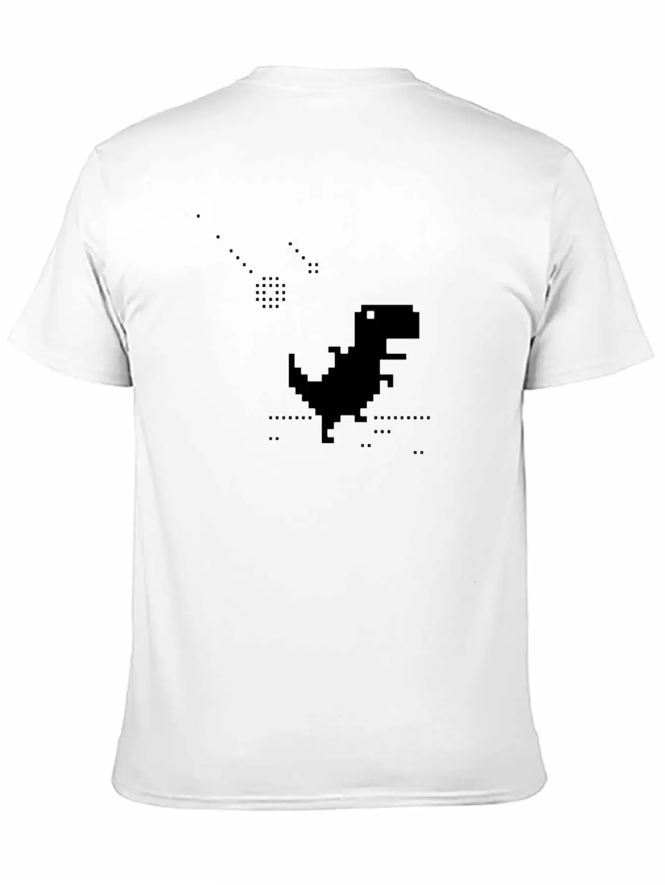 No Internet T-rex Pixel Meteor Funny Nerd Offline Essential Cotton Tee For Daily Outfits ¨C Unisex Style