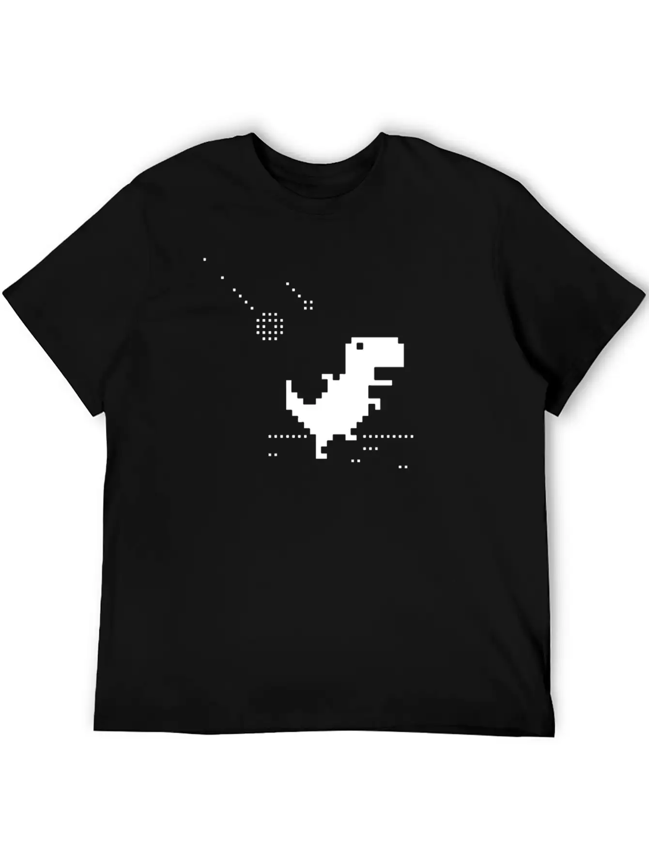 No Internet T-rex Pixel Meteor Funny Nerd Offline Essential Cotton Tee For Daily Outfits ¨C Unisex Style