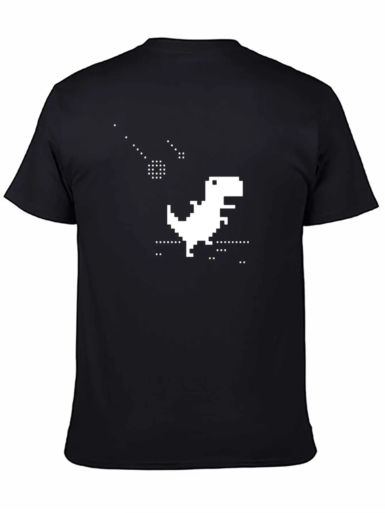 No Internet T-rex Pixel Meteor Funny Nerd Offline Essential Cotton Tee For Daily Outfits ¨C Unisex Style