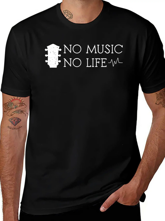 No Music No Life Basic Graphic T-Shirt ¨C Daily Comfort In Soft Cotton