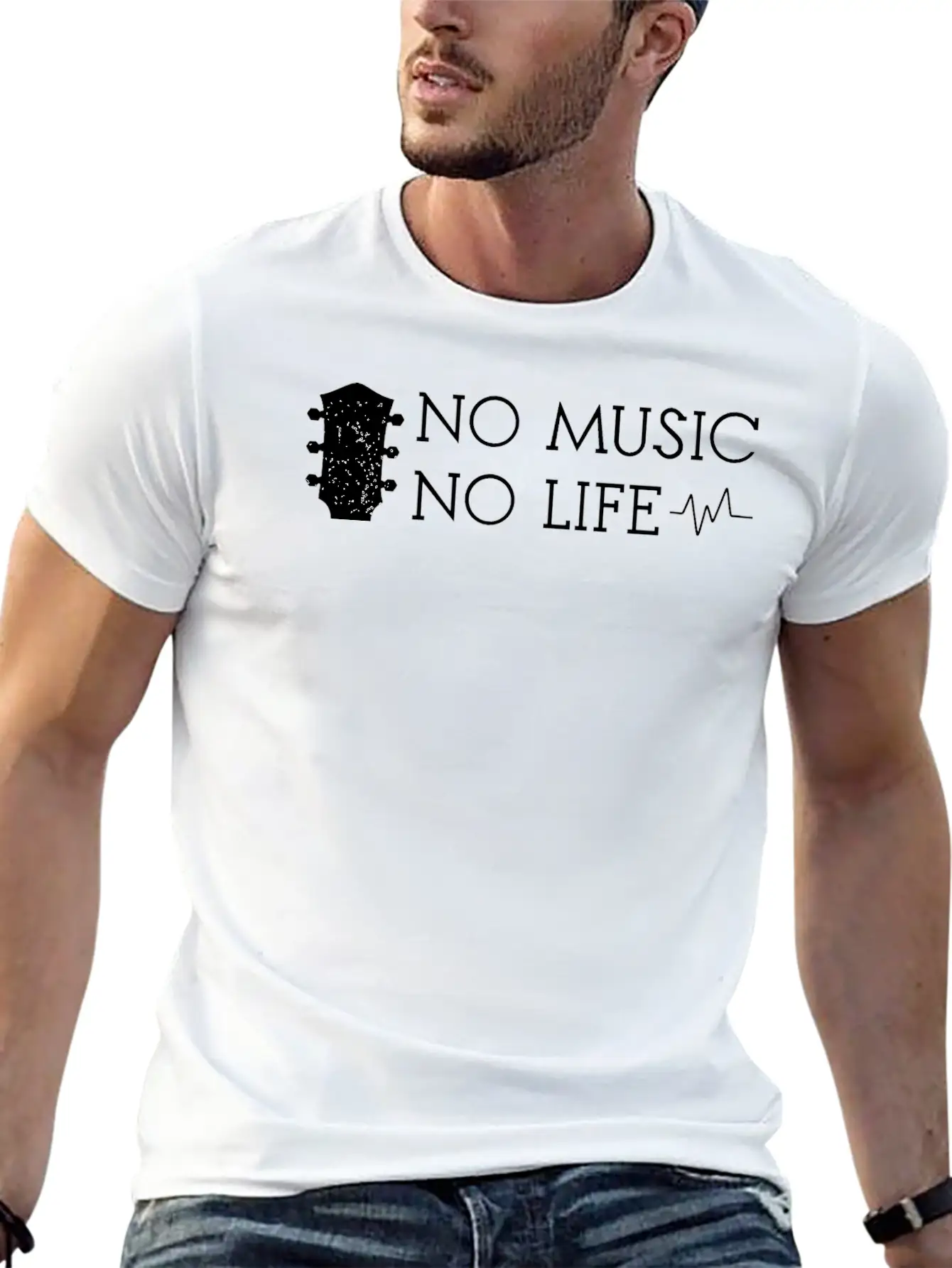 No Music No Life Basic Graphic T-Shirt ¨C Daily Comfort In Soft Cotton