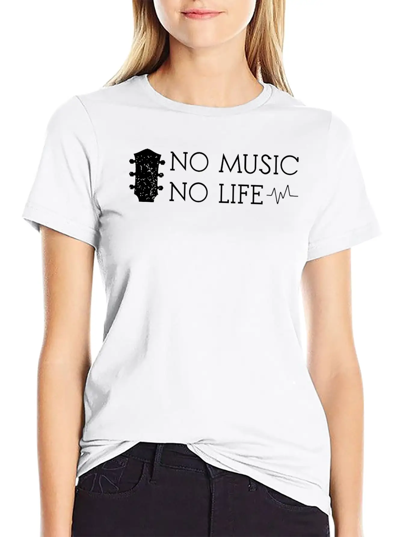 No Music No Life Basic Graphic T-Shirt ¨C Daily Comfort In Soft Cotton