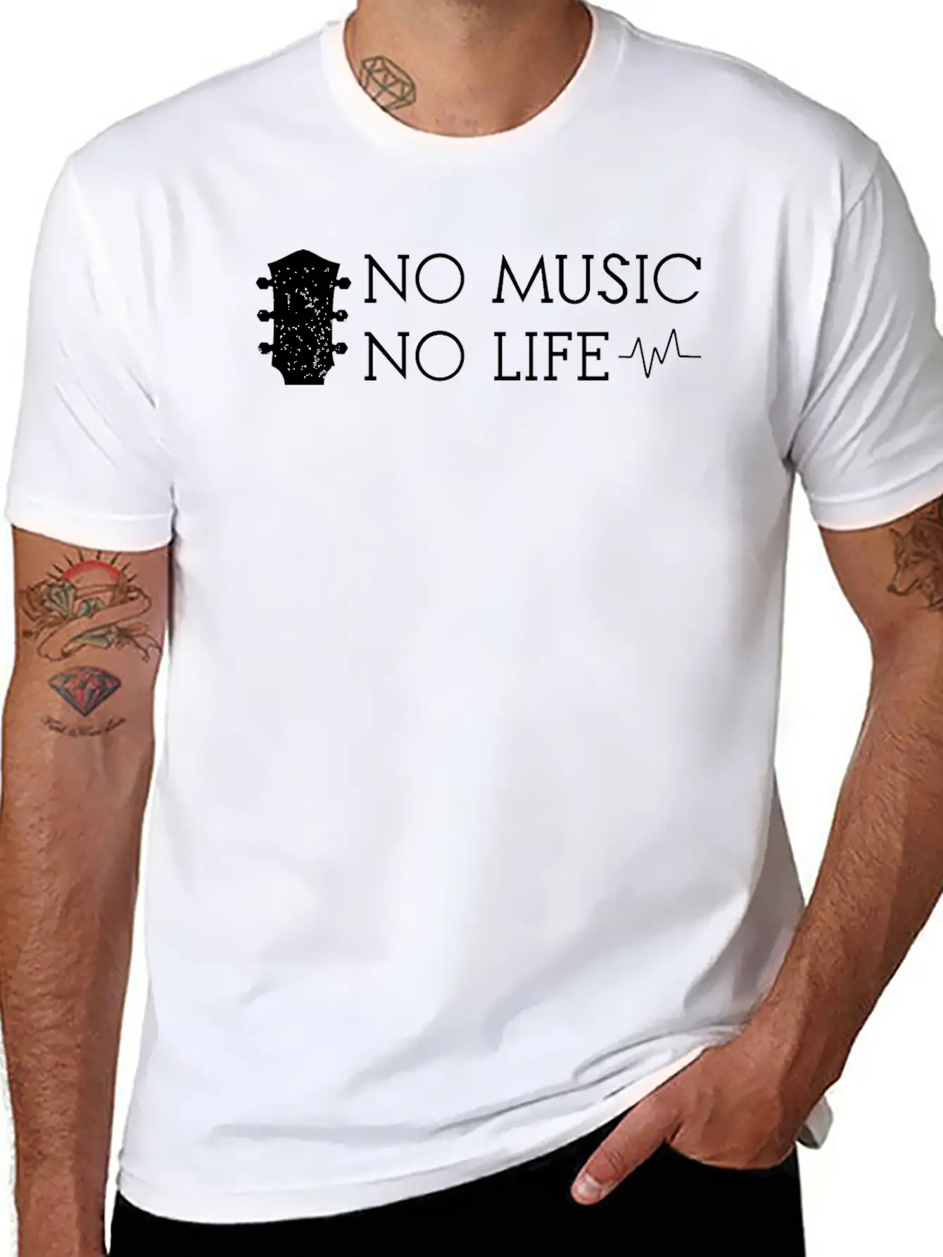 No Music No Life Basic Graphic T-Shirt ¨C Daily Comfort In Soft Cotton