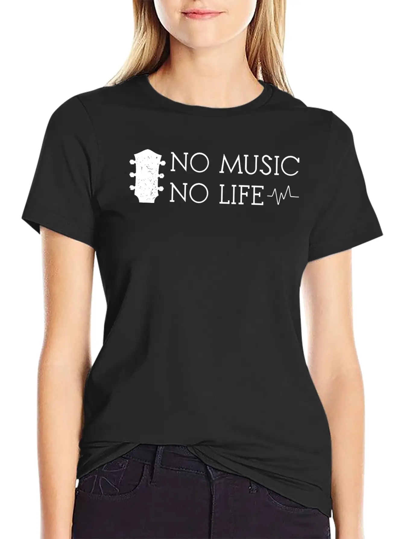 No Music No Life Basic Graphic T-Shirt ¨C Daily Comfort In Soft Cotton