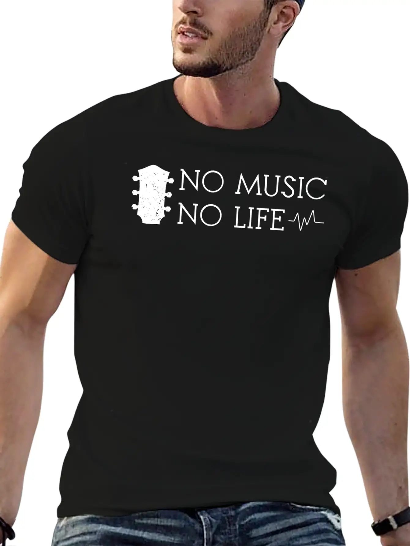 No Music No Life Basic Graphic T-Shirt ¨C Daily Comfort In Soft Cotton
