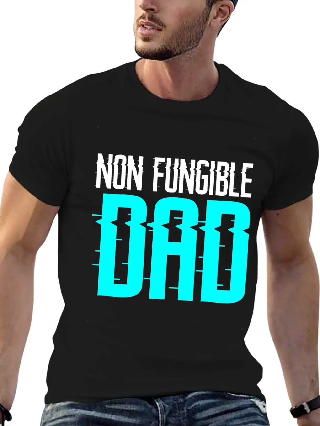 Non Fungible Dad Design For Funny NFT Lover Dad Essential Cotton Tee For Daily Outfits ¨C Unisex Style