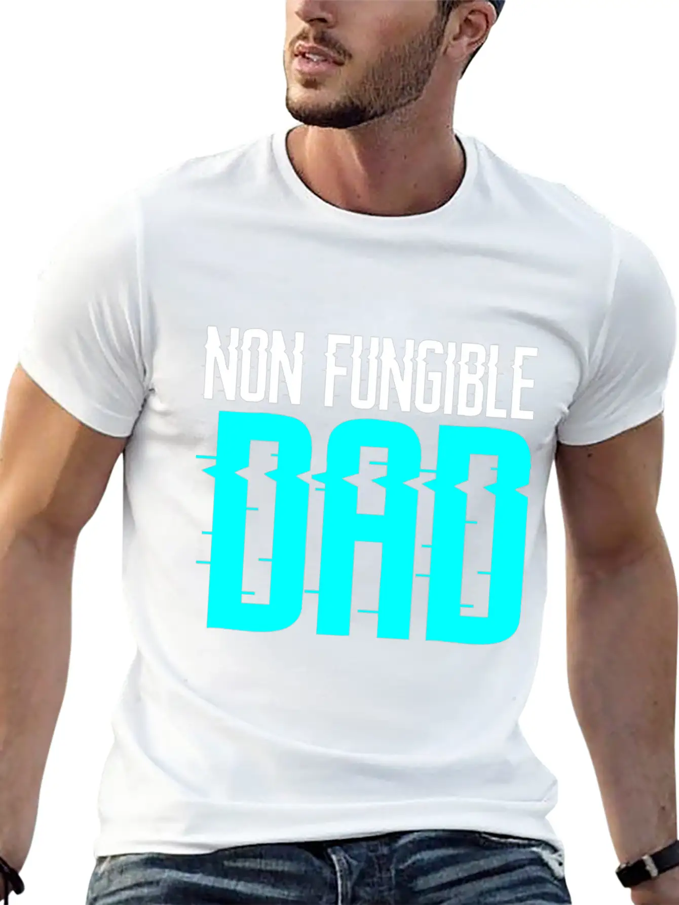 Non Fungible Dad Design For Funny NFT Lover Dad Essential Cotton Tee For Daily Outfits ¨C Unisex Style