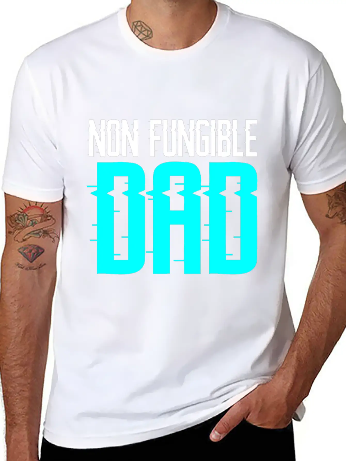 Non Fungible Dad Design For Funny NFT Lover Dad Essential Cotton Tee For Daily Outfits ¨C Unisex Style