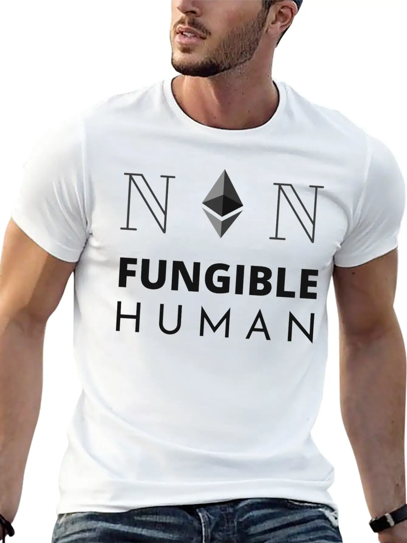 Non-fungible Human Black. Soft Cotton Short Sleeve Tee ¨C Unisex Wardrobe Staple