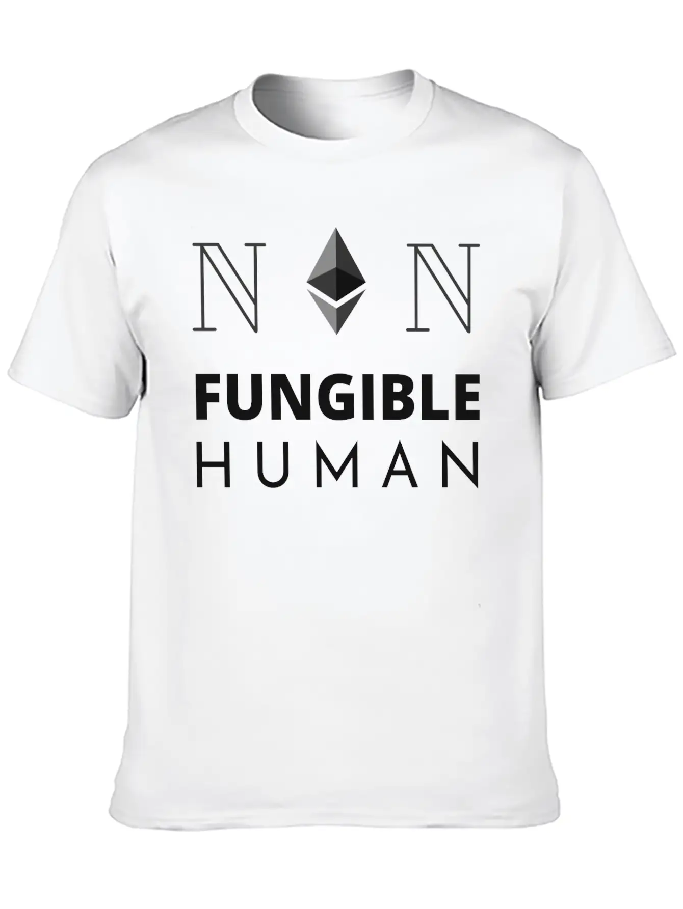 Non-fungible Human Black. Soft Cotton Short Sleeve Tee ¨C Unisex Wardrobe Staple