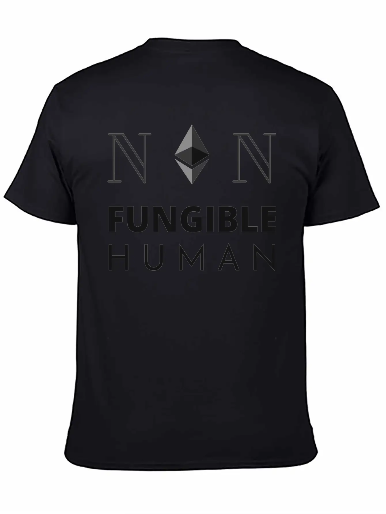 Non-fungible Human Black. Soft Cotton Short Sleeve Tee ¨C Unisex Wardrobe Staple