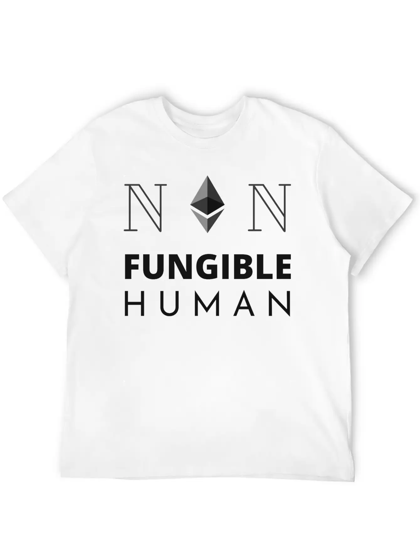 Non-fungible Human Black. Soft Cotton Short Sleeve Tee ¨C Unisex Wardrobe Staple
