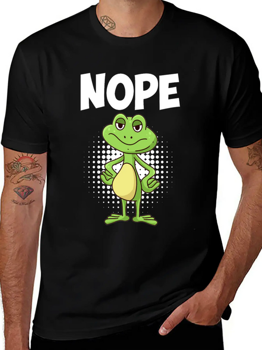 Nope! Humor Frog Sarcasm Simply No Basic Graphic T-Shirt ¨C Daily Comfort In Soft Cotton