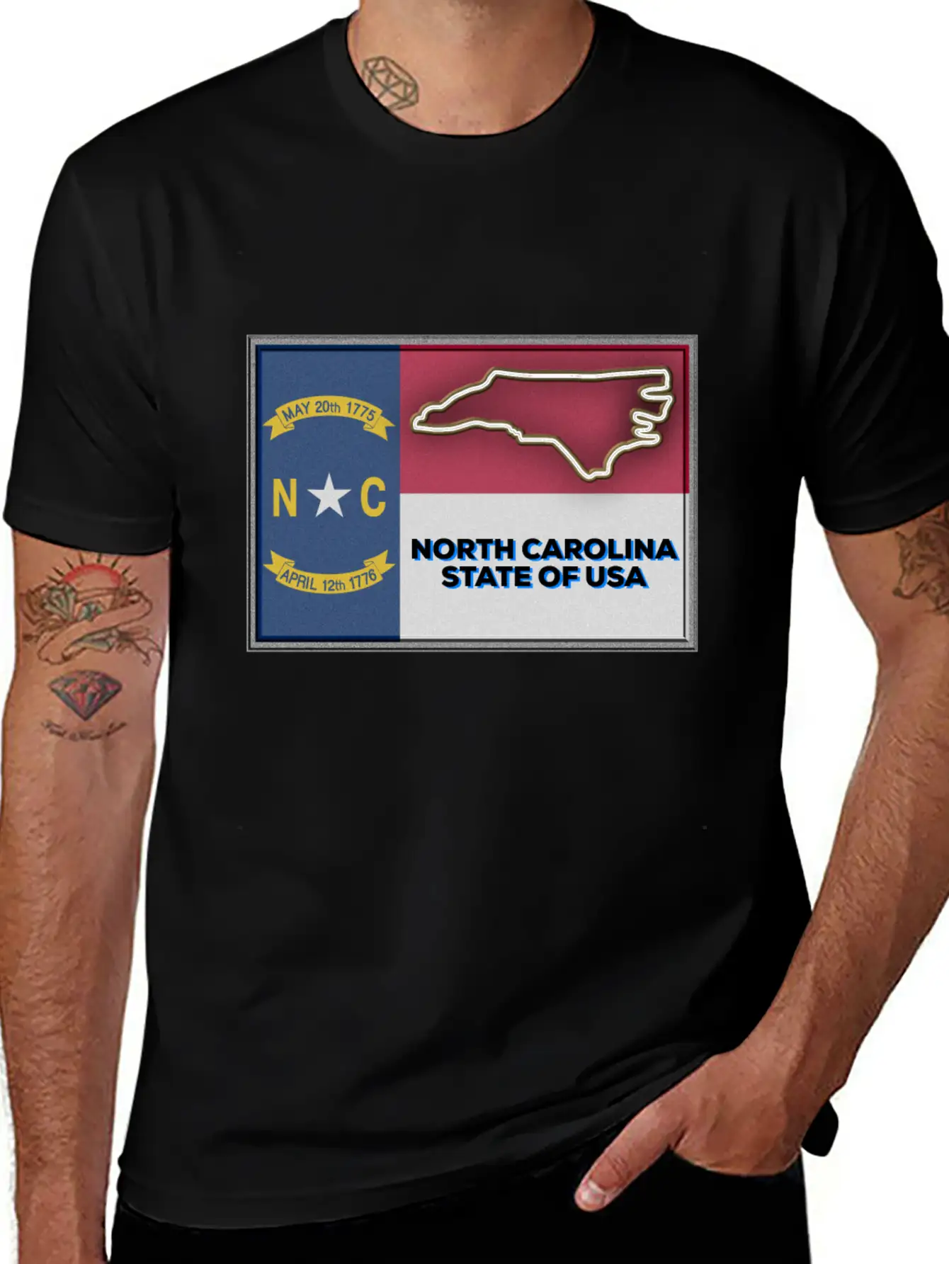 North Carolina State Of The USA Essential Cotton Tee For Daily Outfits ¨C Unisex Style