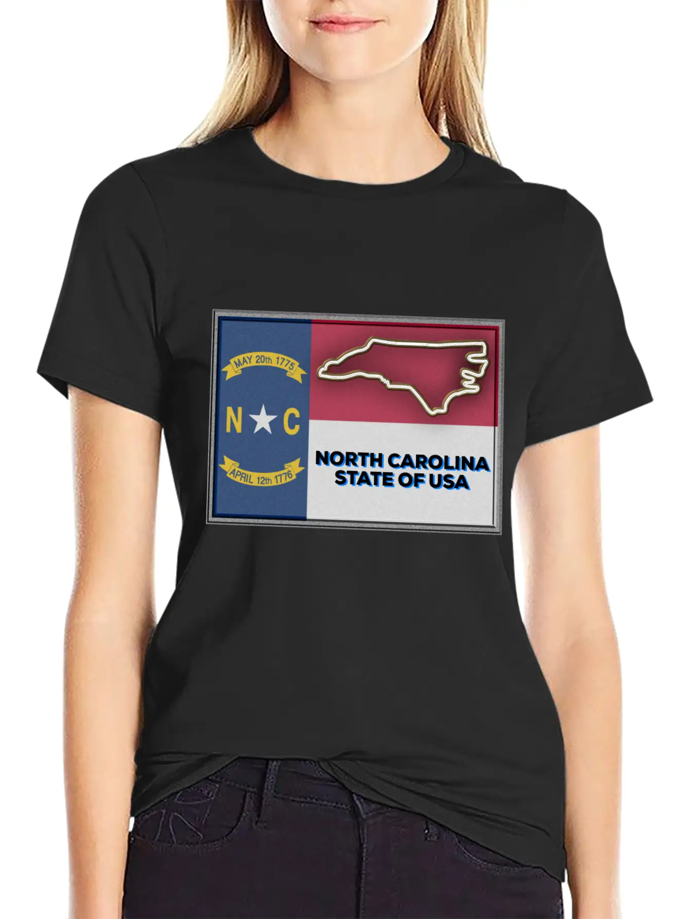 North Carolina State Of The USA Essential Cotton Tee For Daily Outfits ¨C Unisex Style