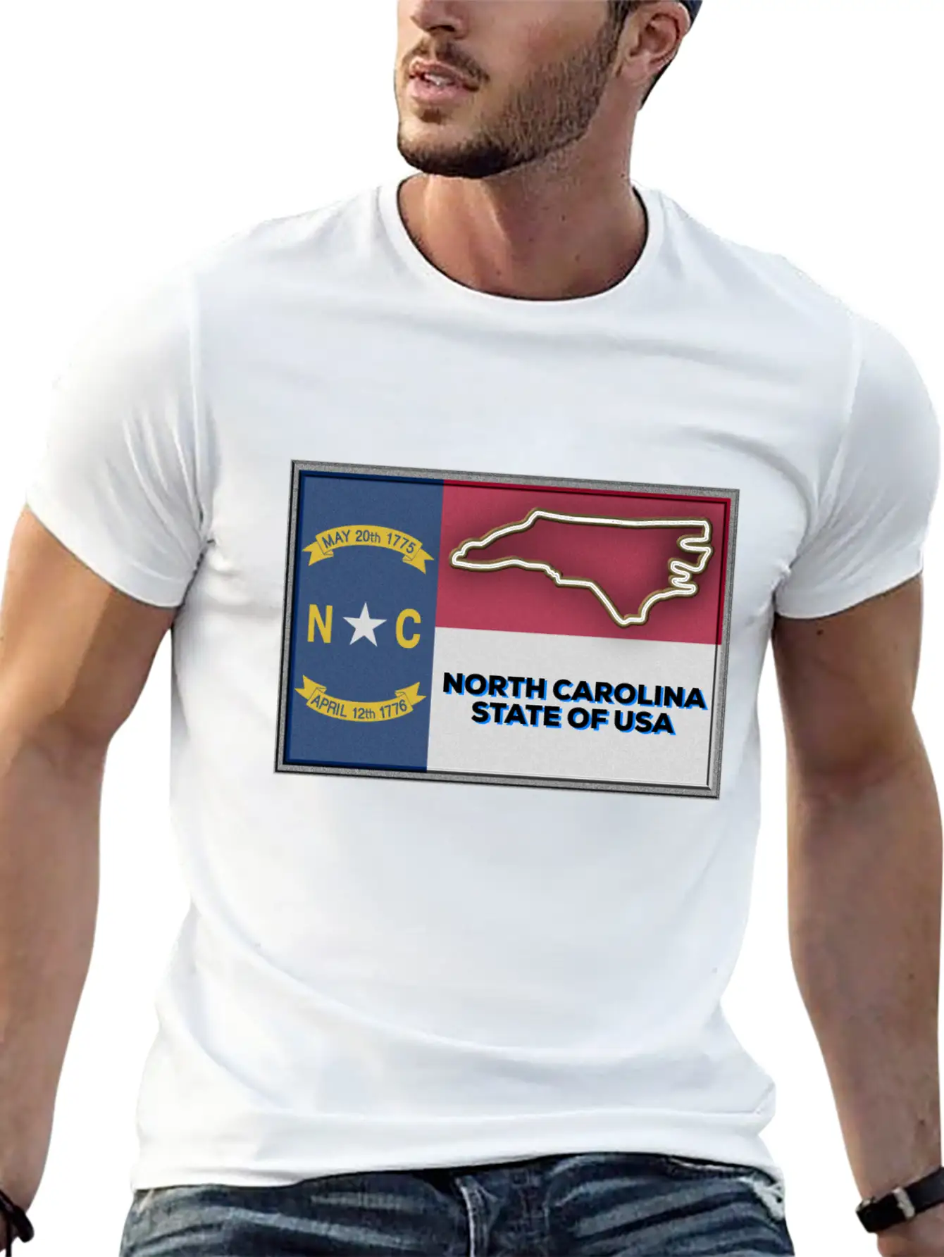 North Carolina State Of The USA Essential Cotton Tee For Daily Outfits ¨C Unisex Style