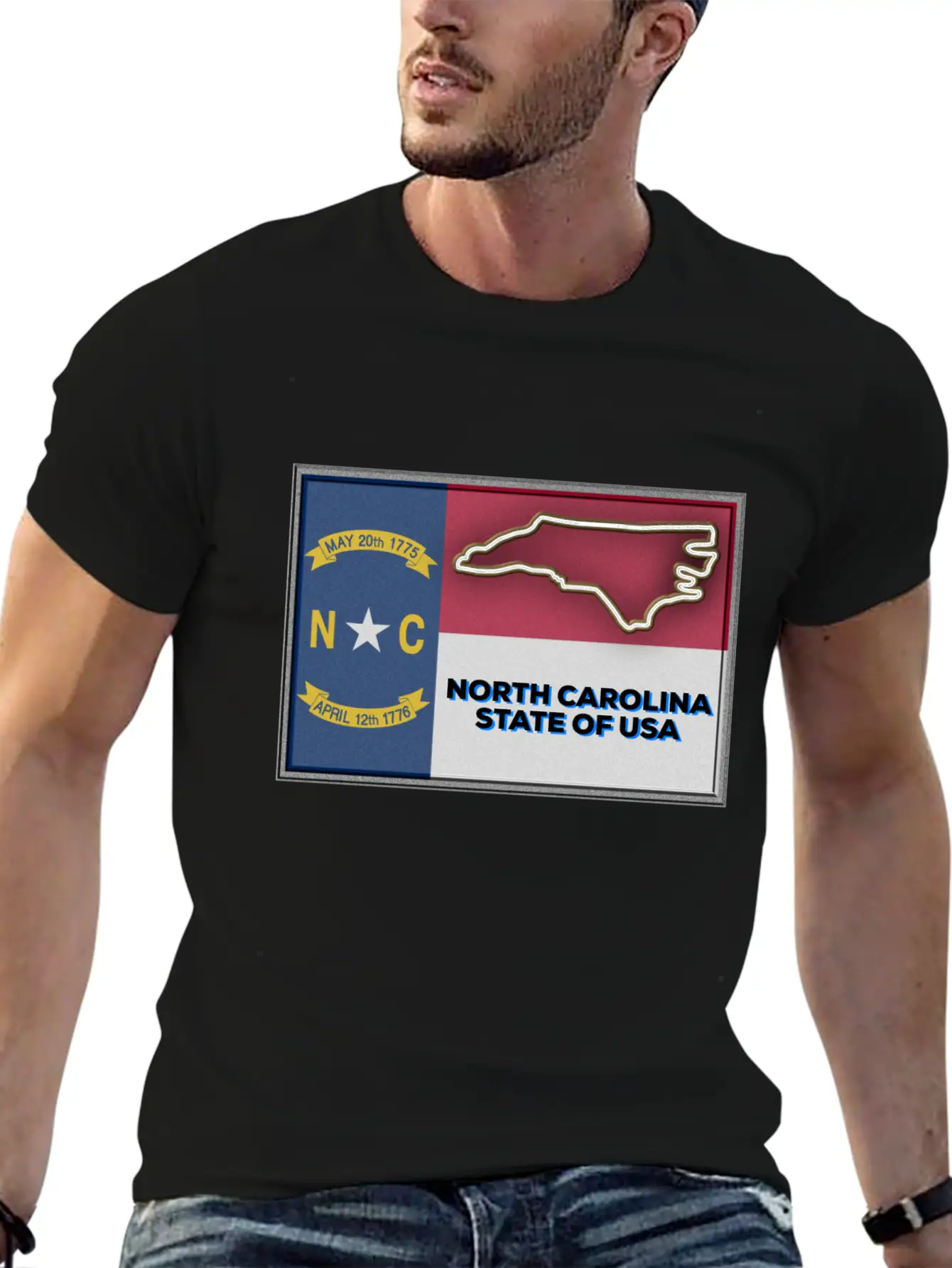 North Carolina State Of The USA Essential Cotton Tee For Daily Outfits ¨C Unisex Style