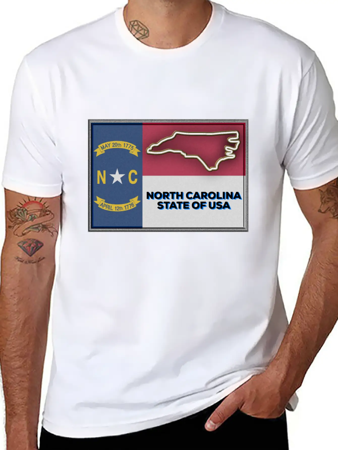 North Carolina State Of The USA Essential Cotton Tee For Daily Outfits ¨C Unisex Style
