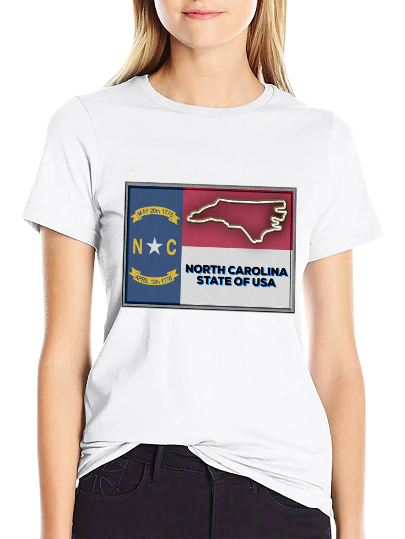 North Carolina State Of The USA Essential Cotton Tee For Daily Outfits ¨C Unisex Style