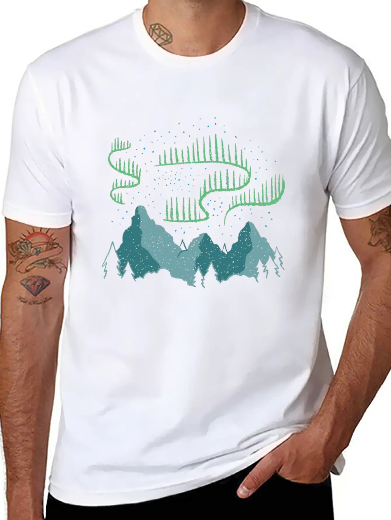 Northern Lights Soft Cotton Short Sleeve Tee ¨C Unisex Wardrobe Staple