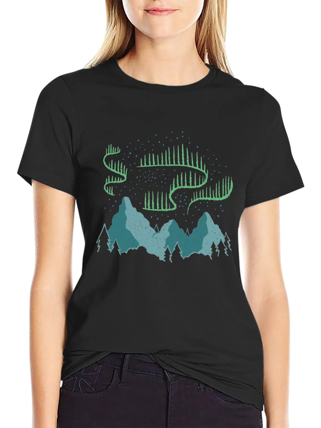 Northern Lights Soft Cotton Short Sleeve Tee ¨C Unisex Wardrobe Staple