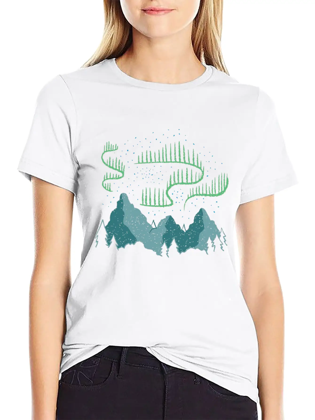 Northern Lights Soft Cotton Short Sleeve Tee ¨C Unisex Wardrobe Staple