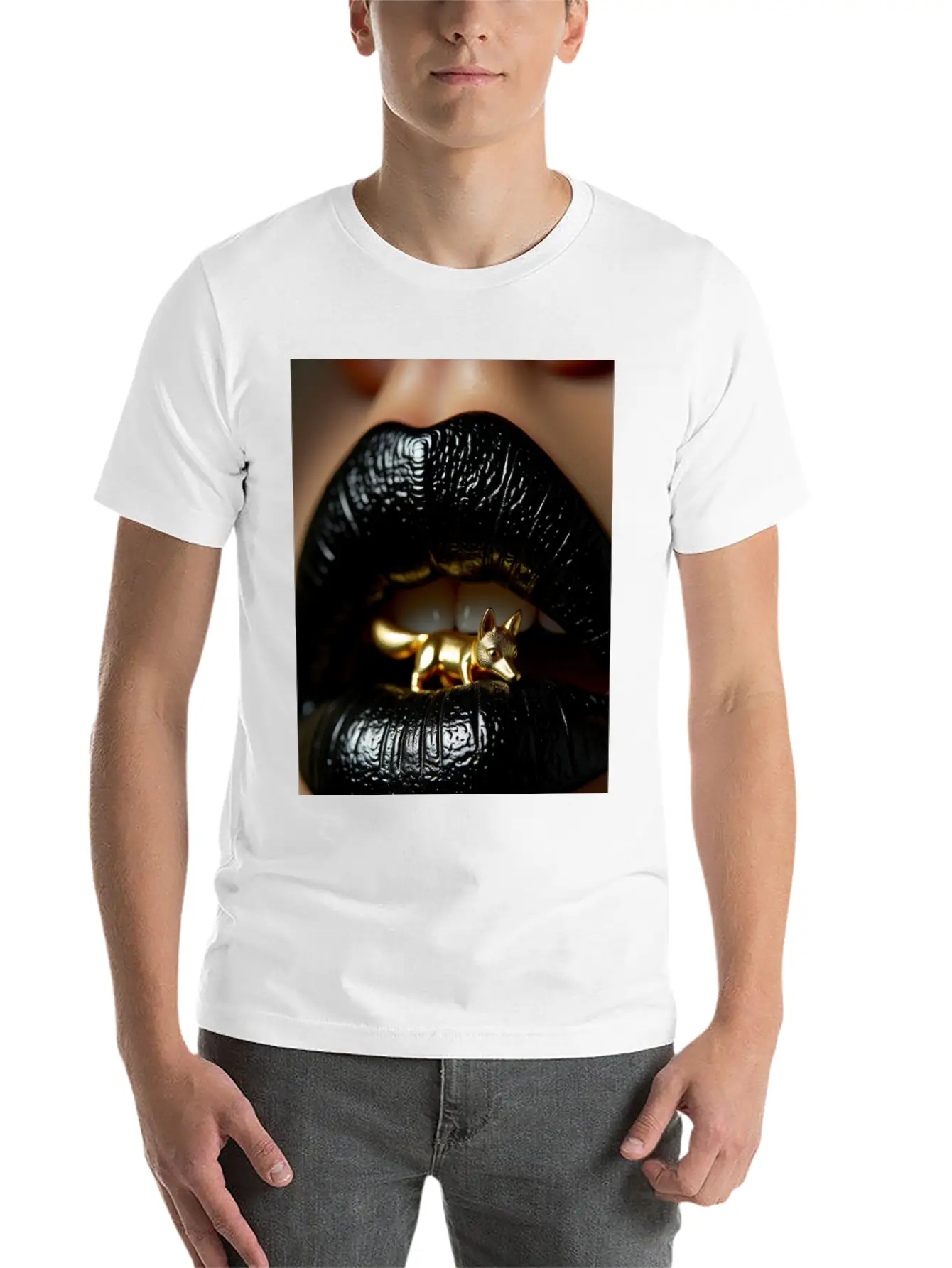 Obsidian Kiss The Golden Fox Basic Graphic T-Shirt ¨C Daily Comfort In Soft Cotton