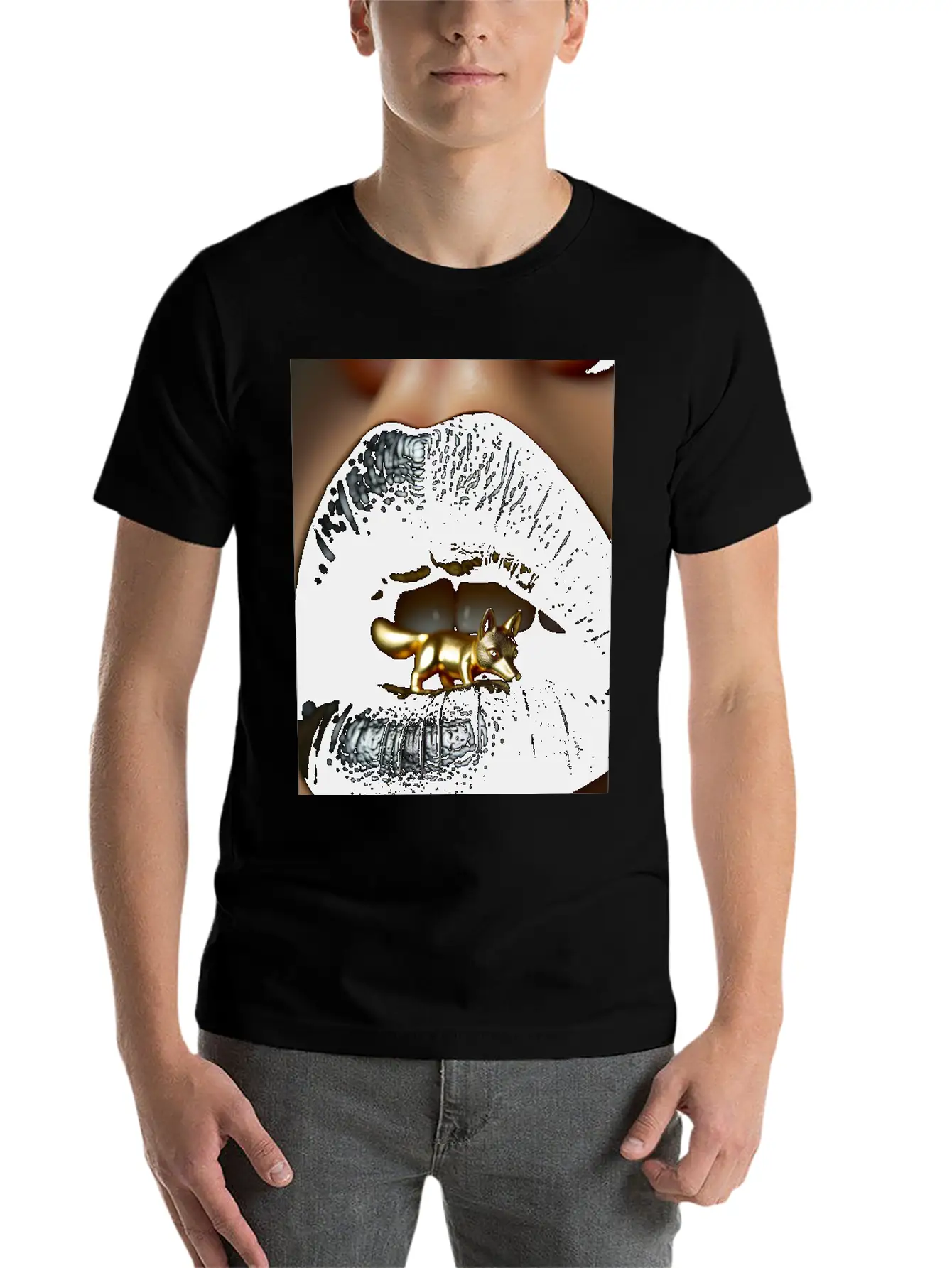 Obsidian Kiss The Golden Fox Basic Graphic T-Shirt ¨C Daily Comfort In Soft Cotton