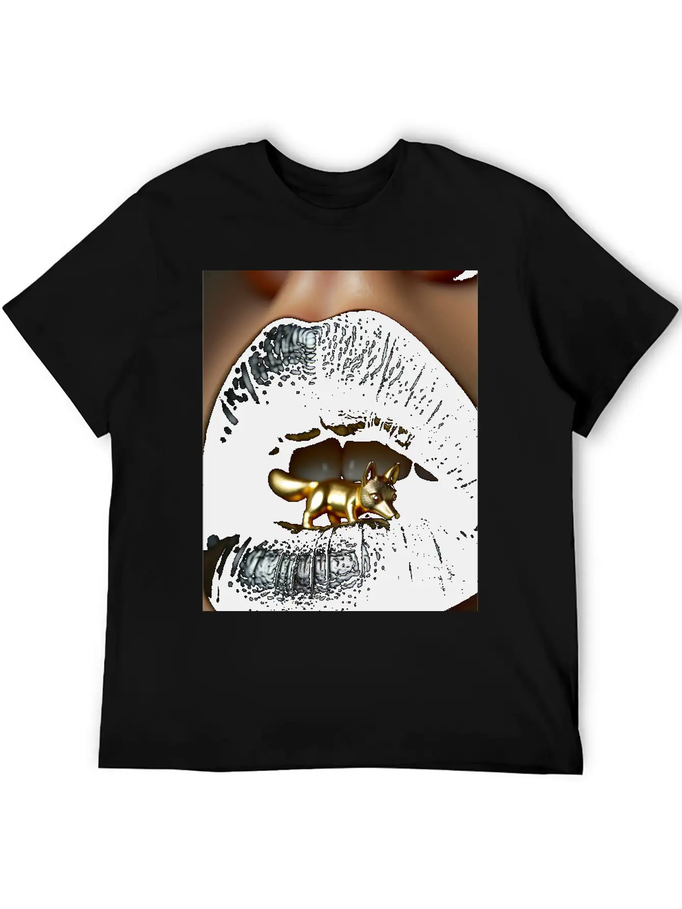 Obsidian Kiss The Golden Fox Basic Graphic T-Shirt ¨C Daily Comfort In Soft Cotton