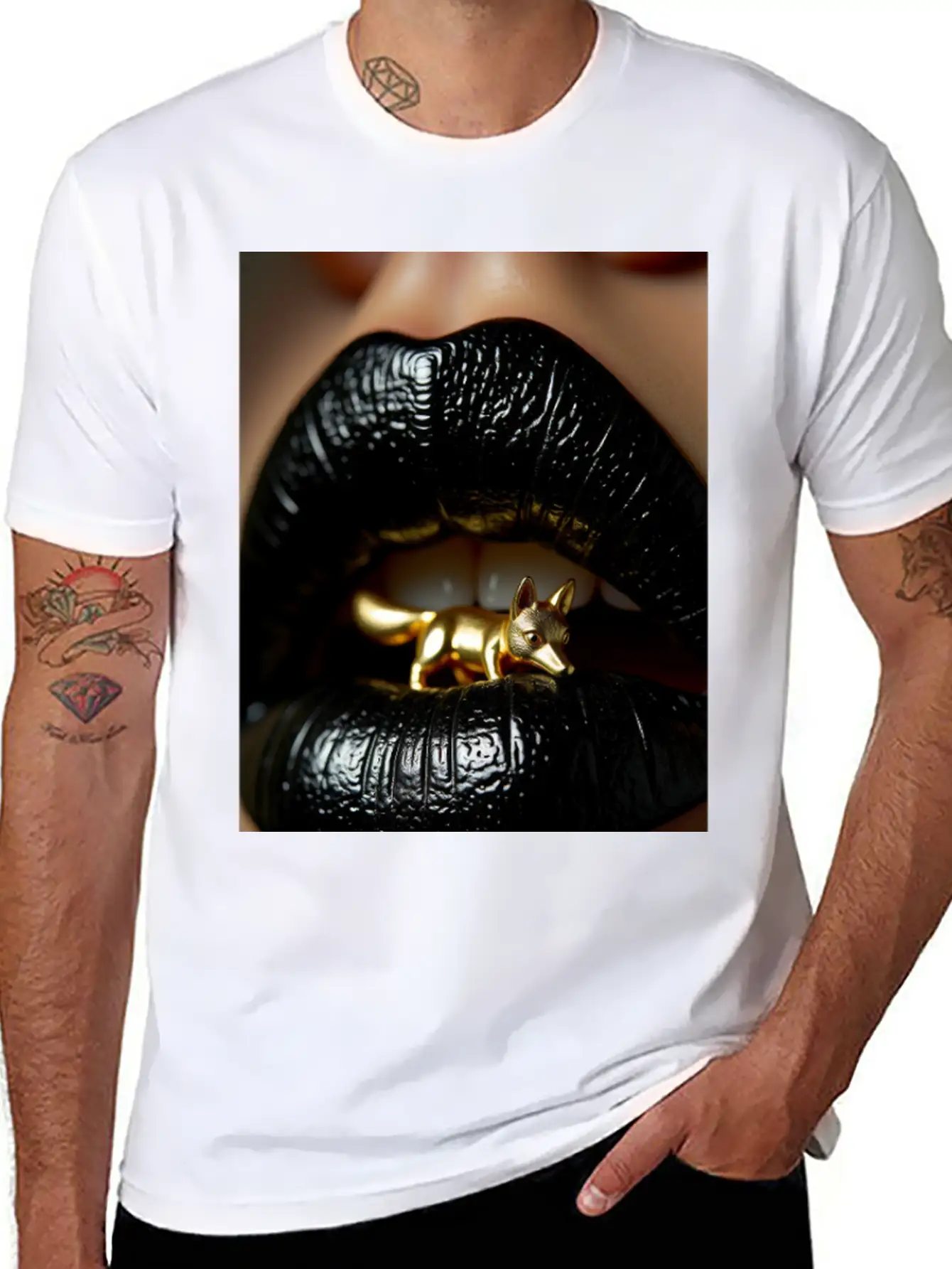 Obsidian Kiss The Golden Fox Basic Graphic T-Shirt ¨C Daily Comfort In Soft Cotton