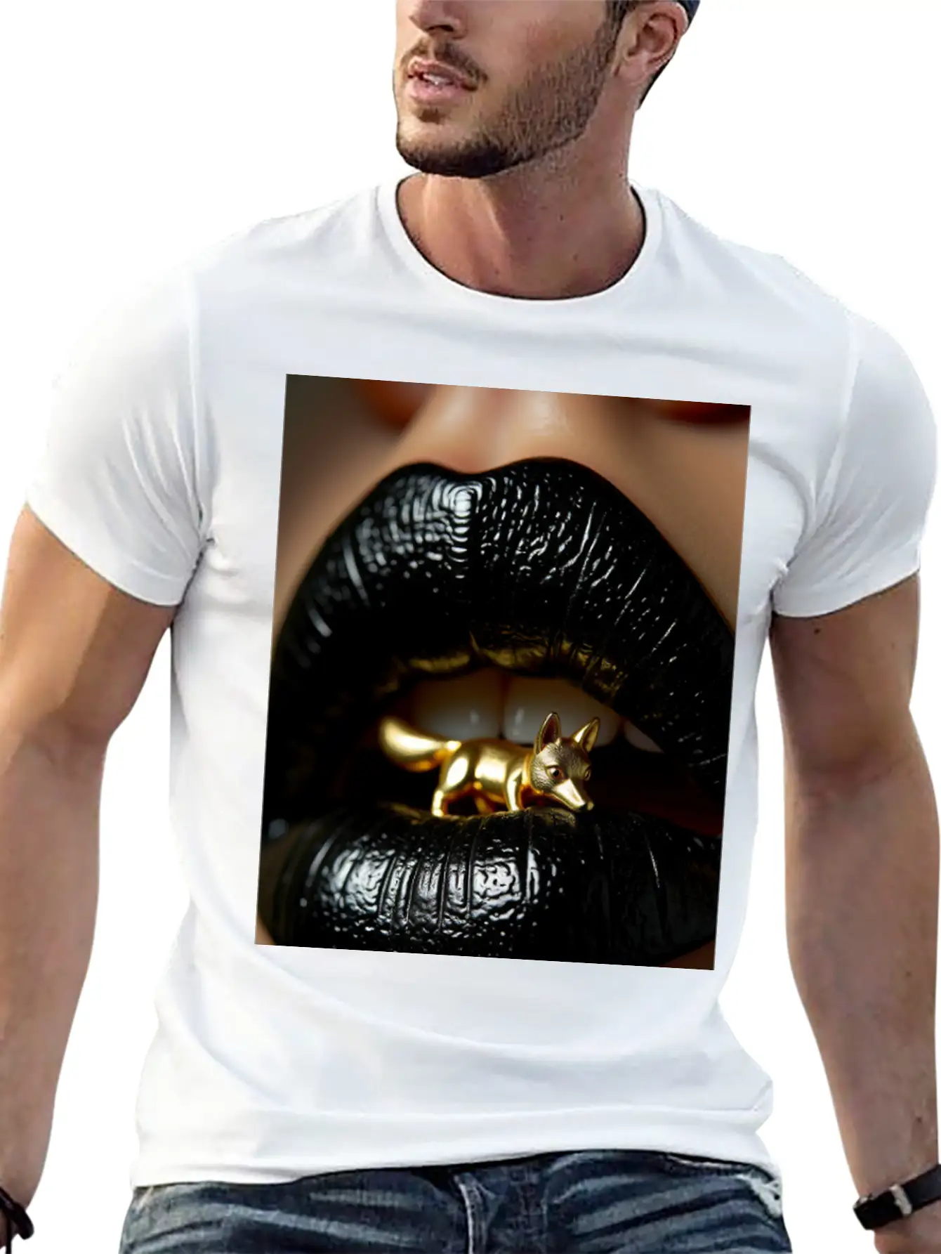 Obsidian Kiss The Golden Fox Basic Graphic T-Shirt ¨C Daily Comfort In Soft Cotton