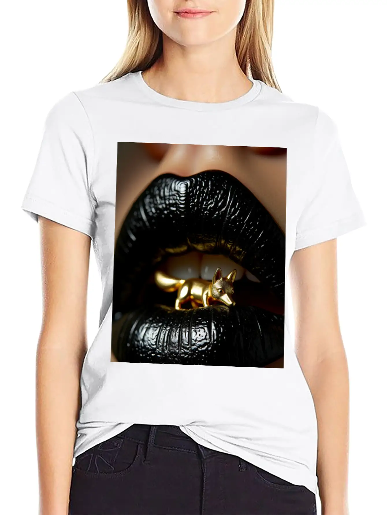 Obsidian Kiss The Golden Fox Basic Graphic T-Shirt ¨C Daily Comfort In Soft Cotton