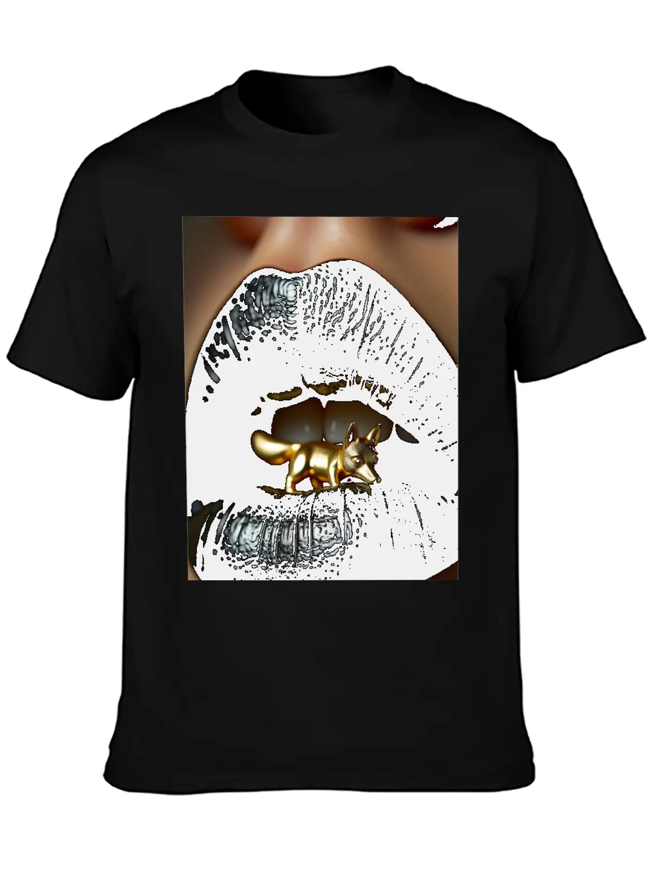 Obsidian Kiss The Golden Fox Basic Graphic T-Shirt ¨C Daily Comfort In Soft Cotton