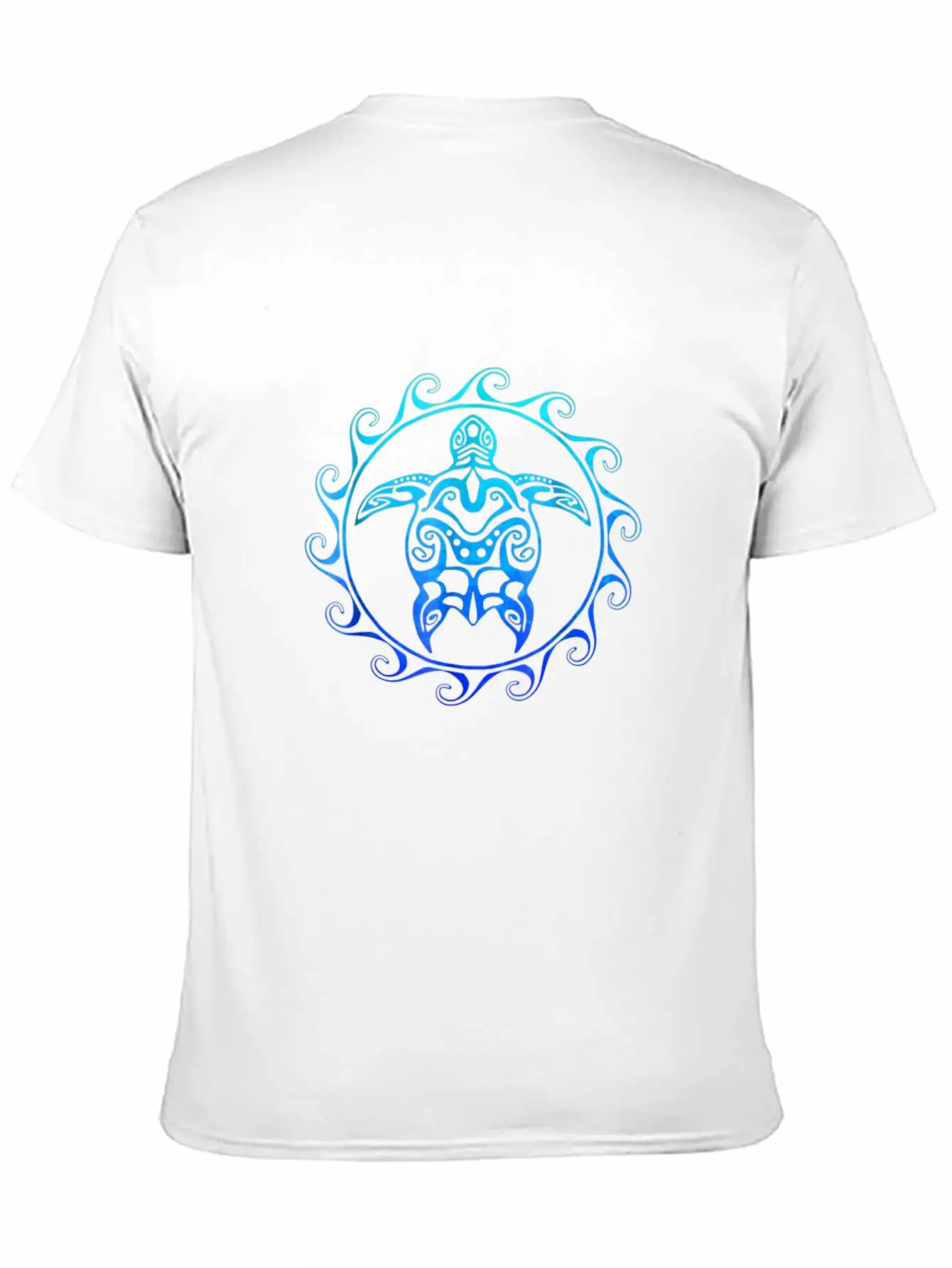Ocean Blue Tribal Hawaiian Sea Turtle T-shirt Basic Graphic T-Shirt ¨C Daily Comfort In Soft Cotton