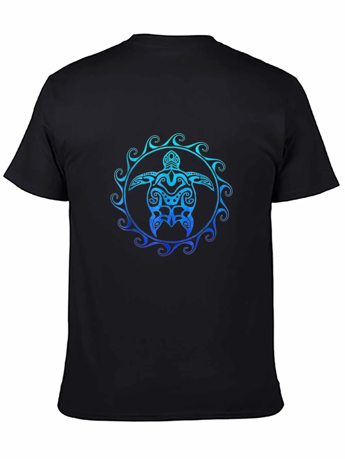 Ocean Blue Tribal Hawaiian Sea Turtle T-shirt Basic Graphic T-Shirt ¨C Daily Comfort In Soft Cotton