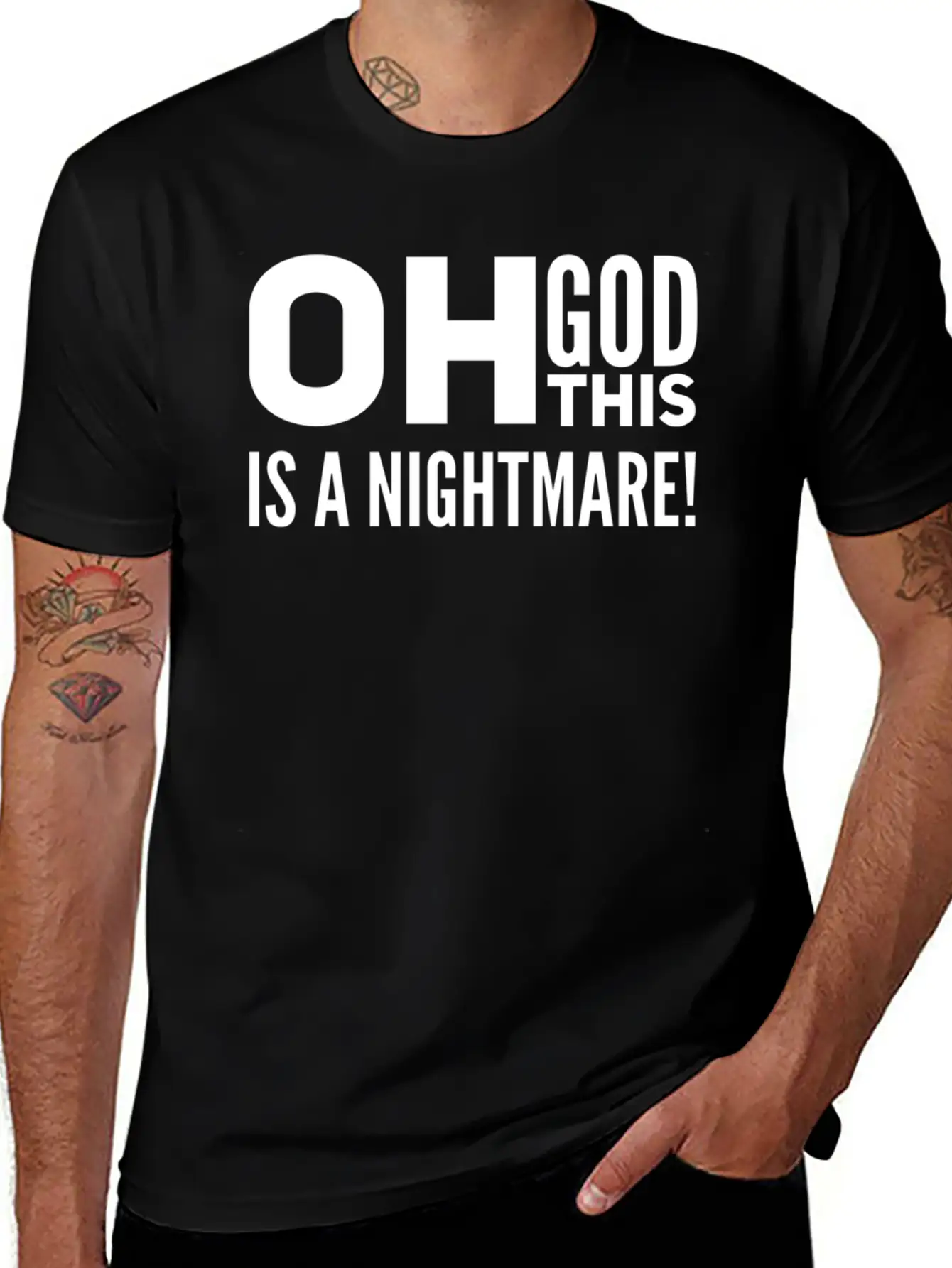Oh God, This Is A Nightmare! Funny Pessimistic Essential Cotton Tee For Daily Outfits ¨C Unisex Style