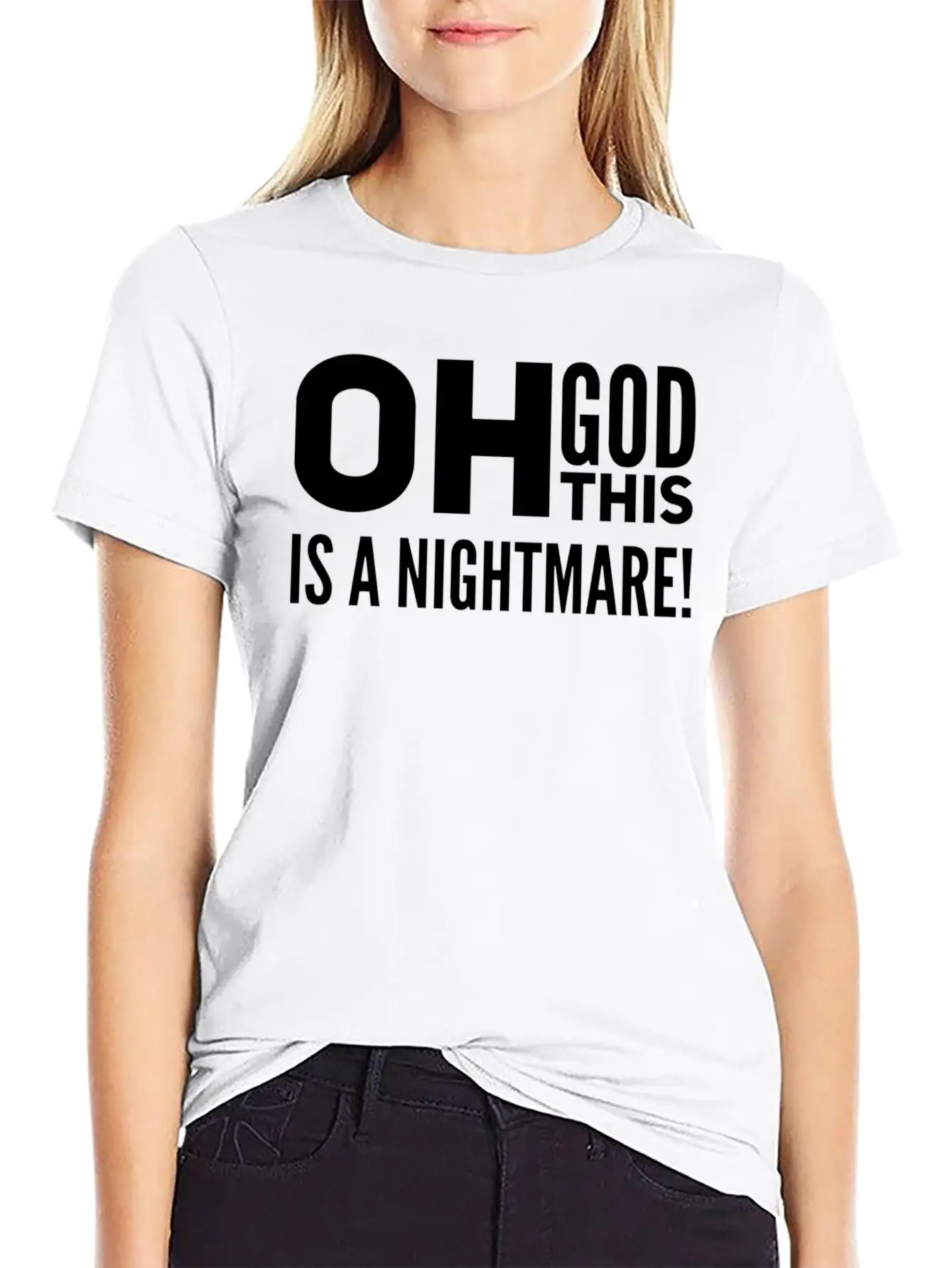 Oh God, This Is A Nightmare! Funny Pessimistic Essential Cotton Tee For Daily Outfits ¨C Unisex Style
